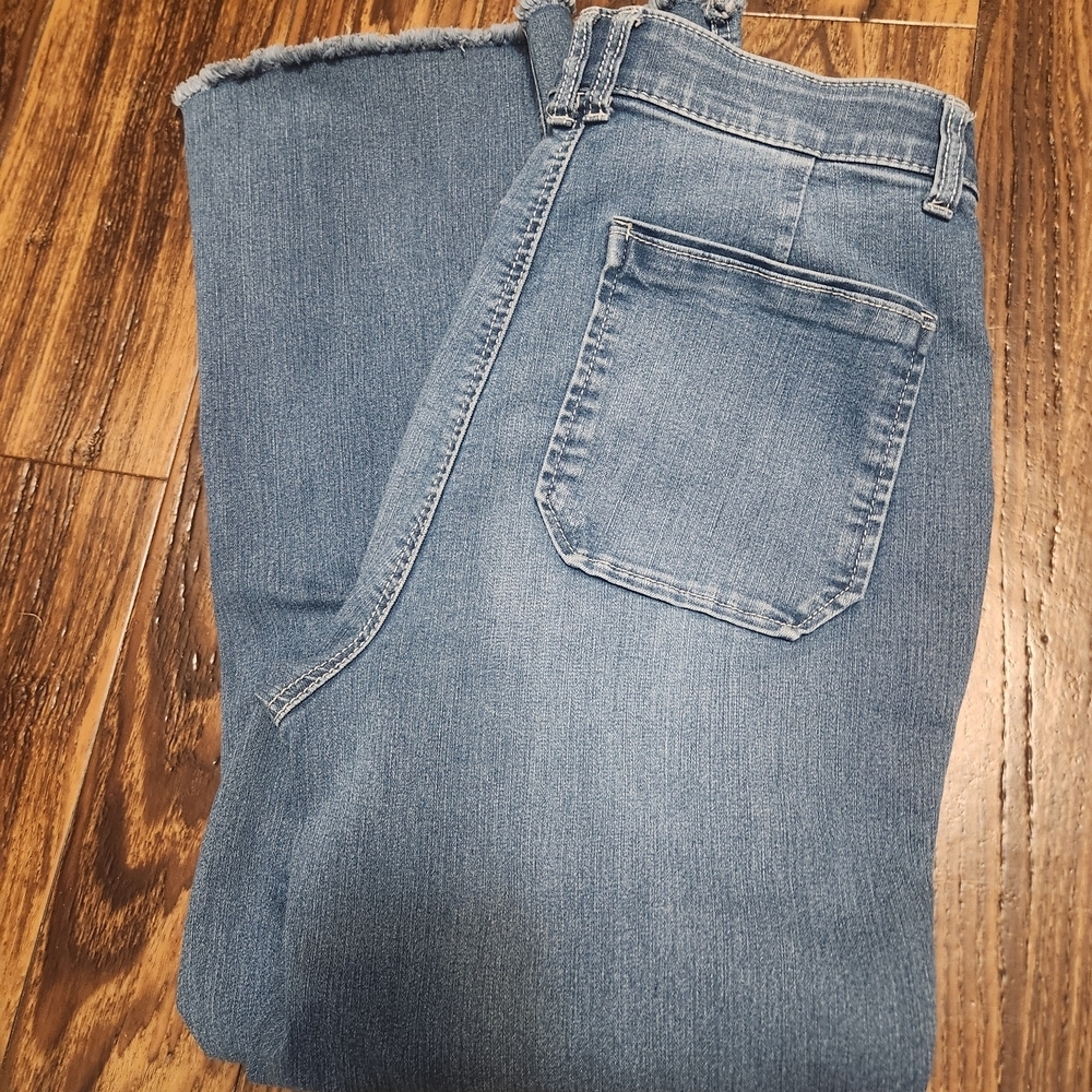 Democracy Ab Technology Stretch Wide Leg Frayed Hem Jeans SZ 8 EUC - Picture 8 of 11